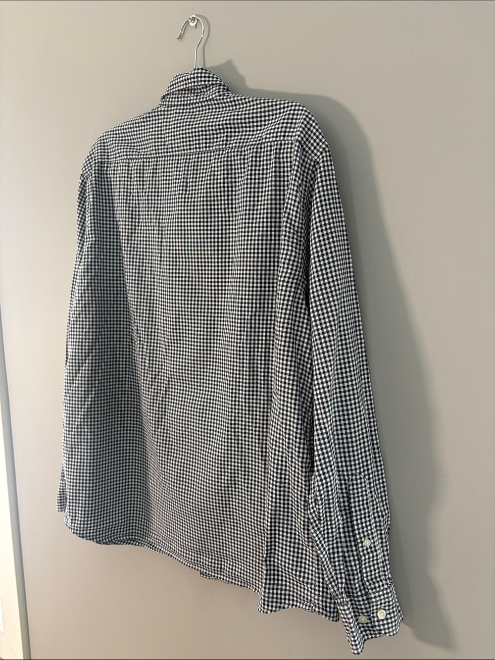 Banana Republic Navy & White Small Checkered Button-Down Shirt size XL - Picture 8 of 8